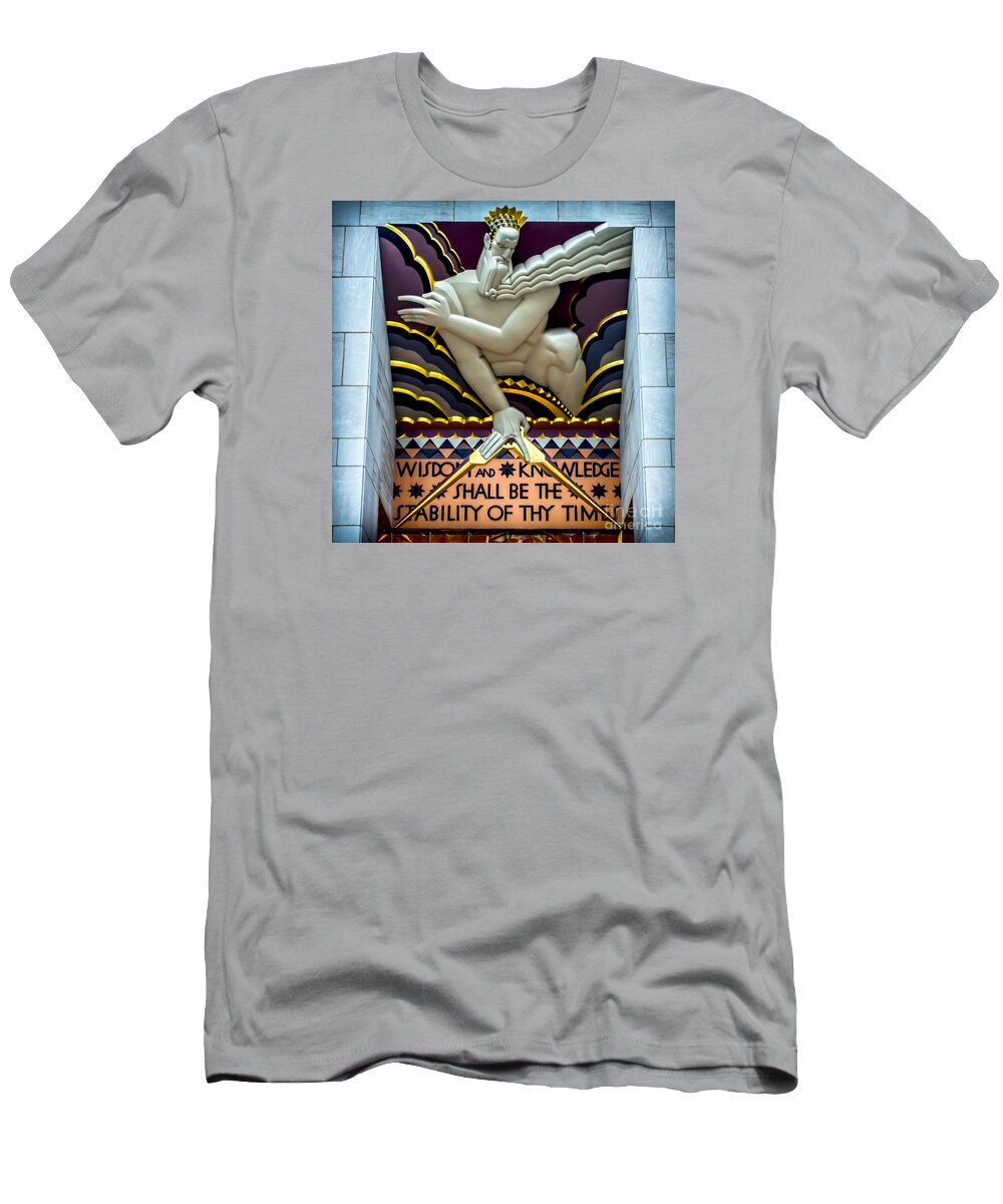Rockefeller Center T-Shirt featuring the photograph Wisdom and Knowledge by James Aiken