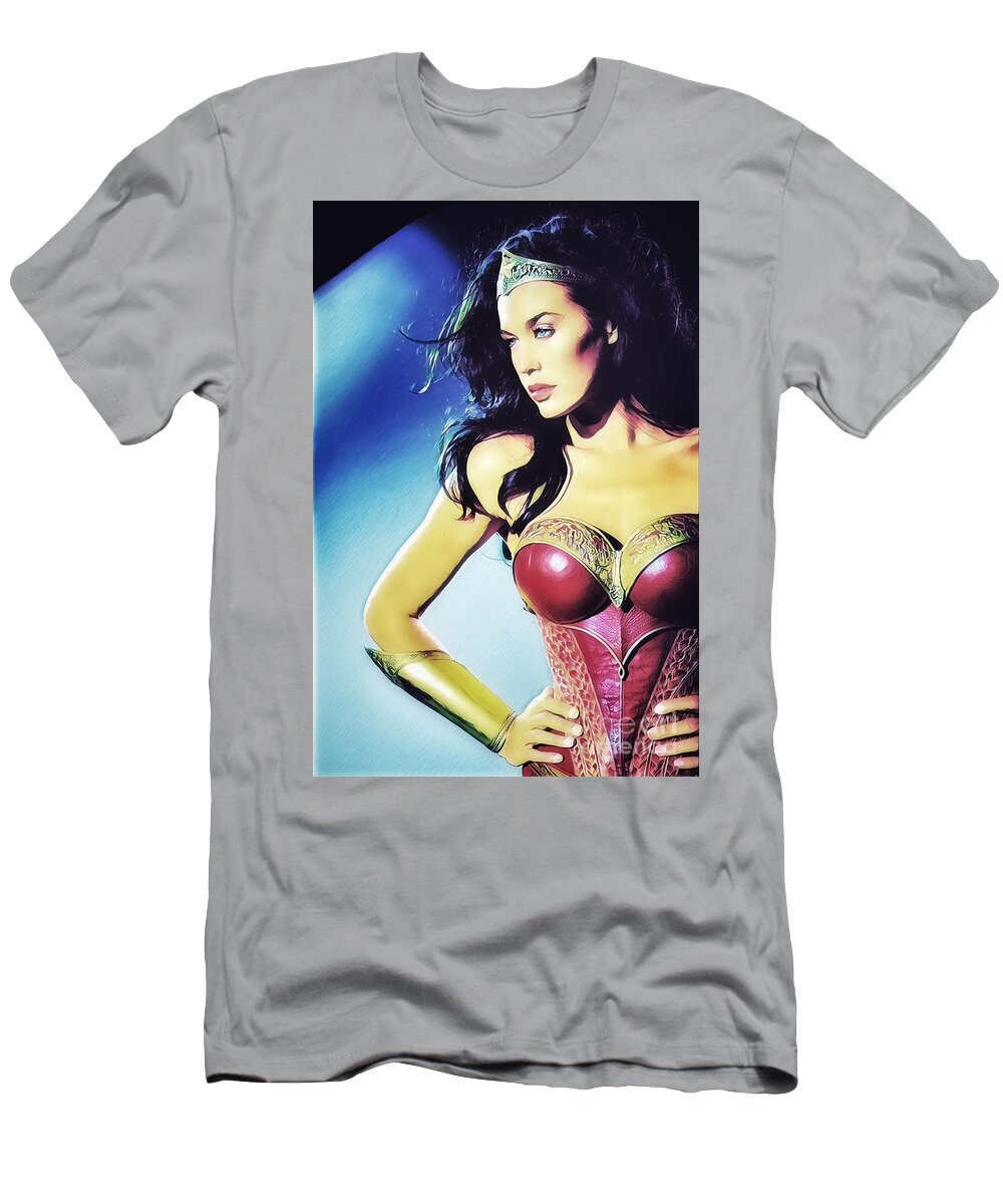 Wonder Woman T-Shirt featuring the painting Womanition by HELGE Art Gallery