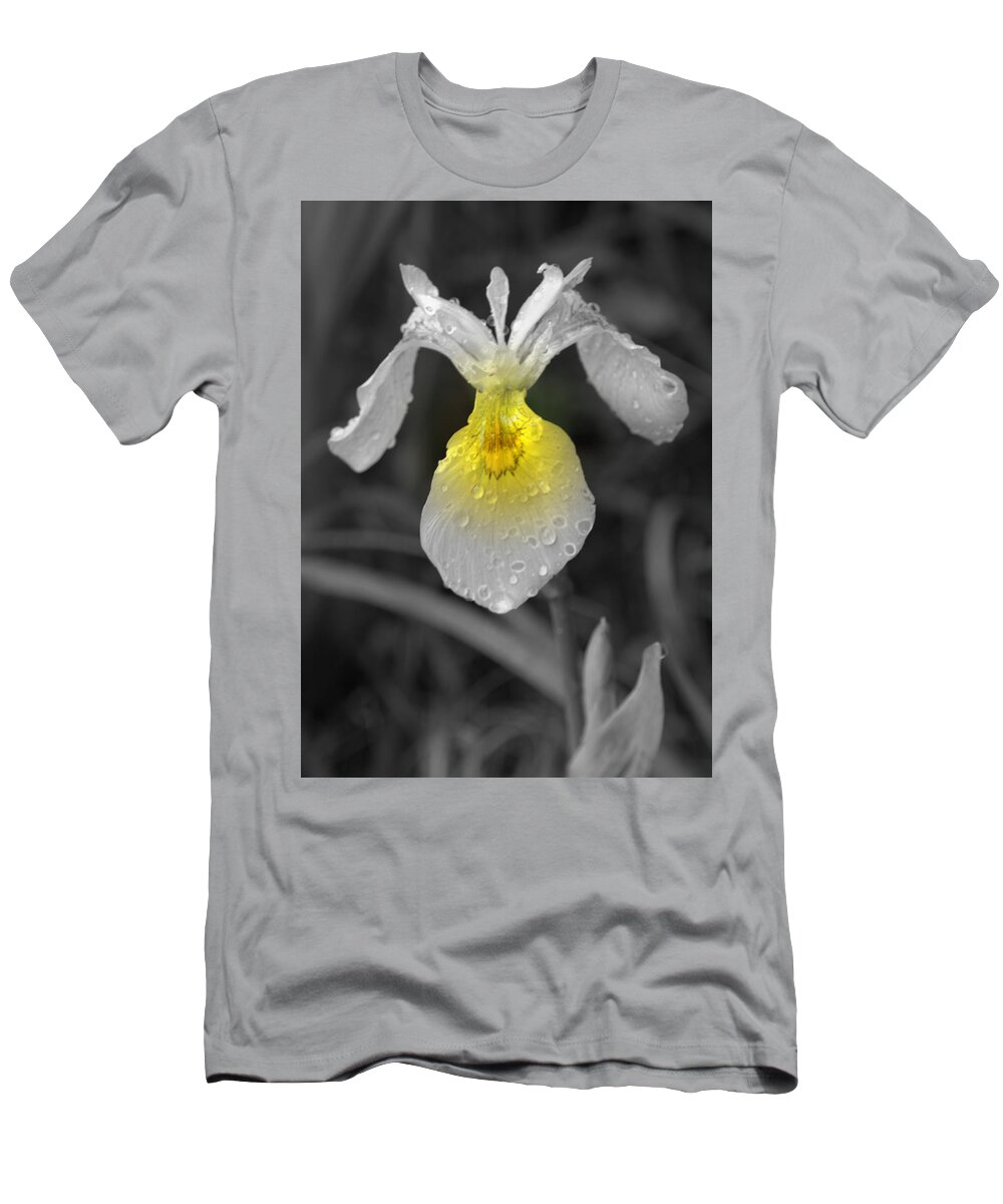 Flower T-Shirt featuring the photograph Yellow Iris by Kimberly Woyak