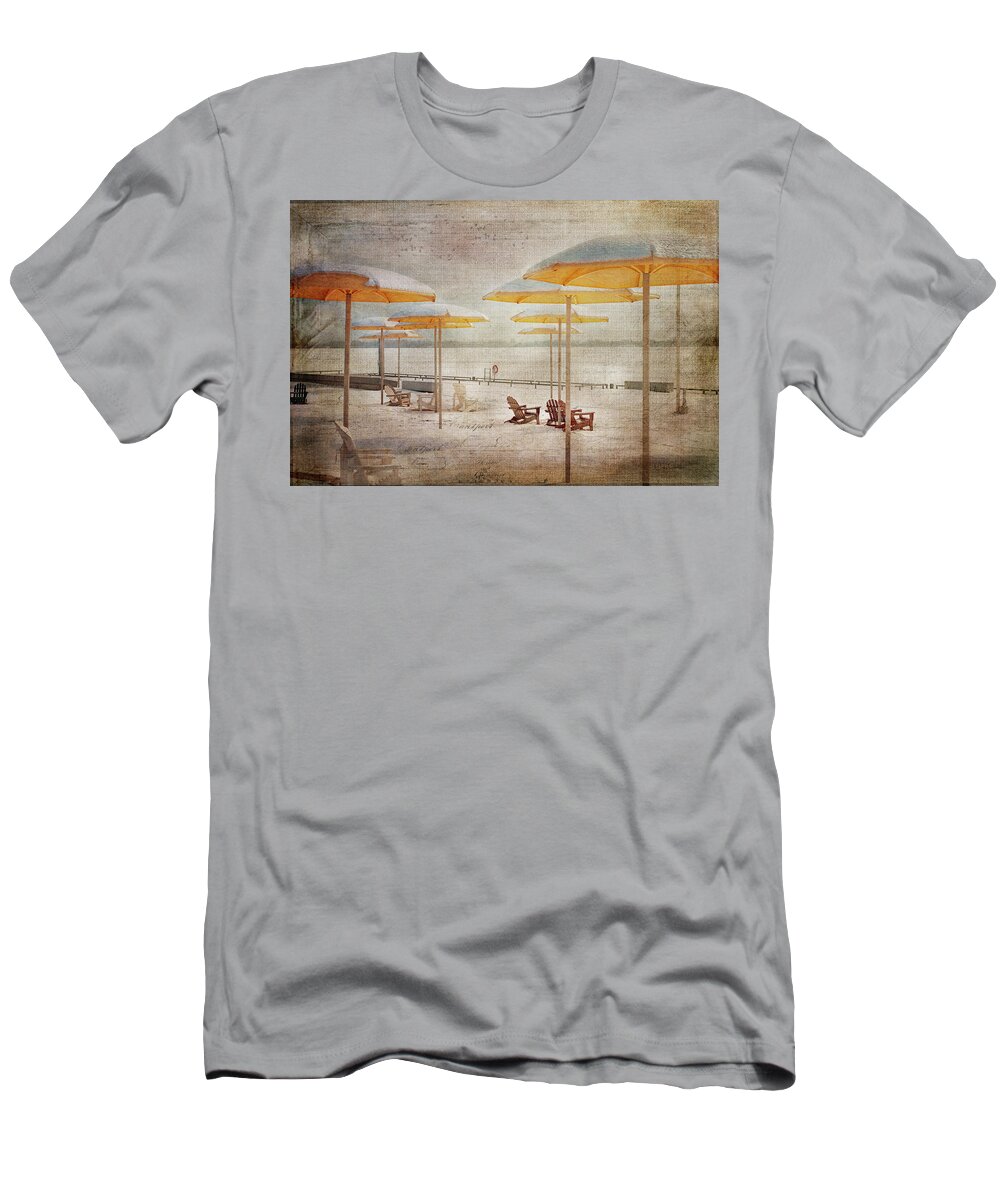 Toronto T-Shirt featuring the digital art Yellow Parasols in Light by Nicky Jameson