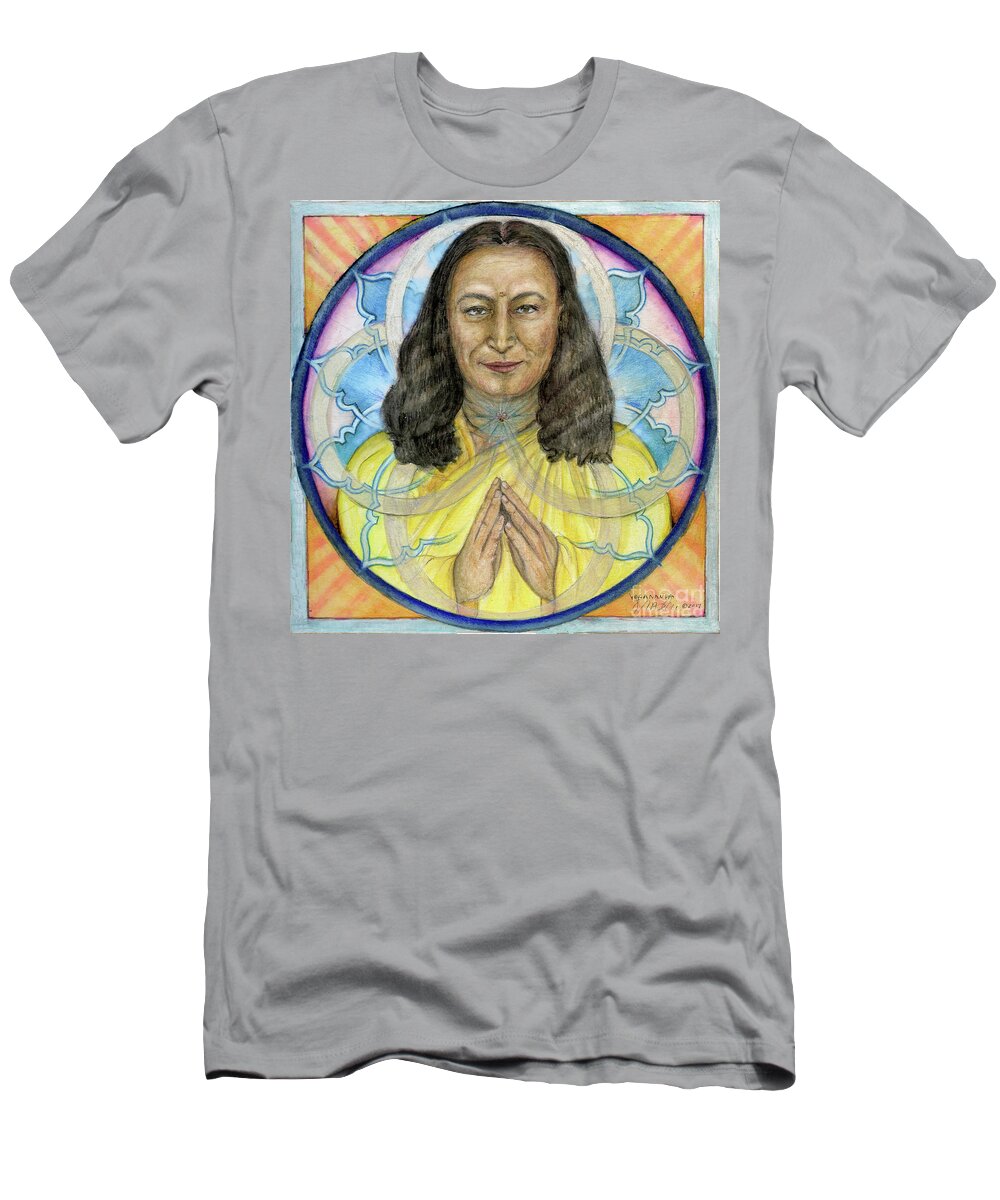 Mandala T-Shirt featuring the painting Yogananda by Jo Thomas Blaine