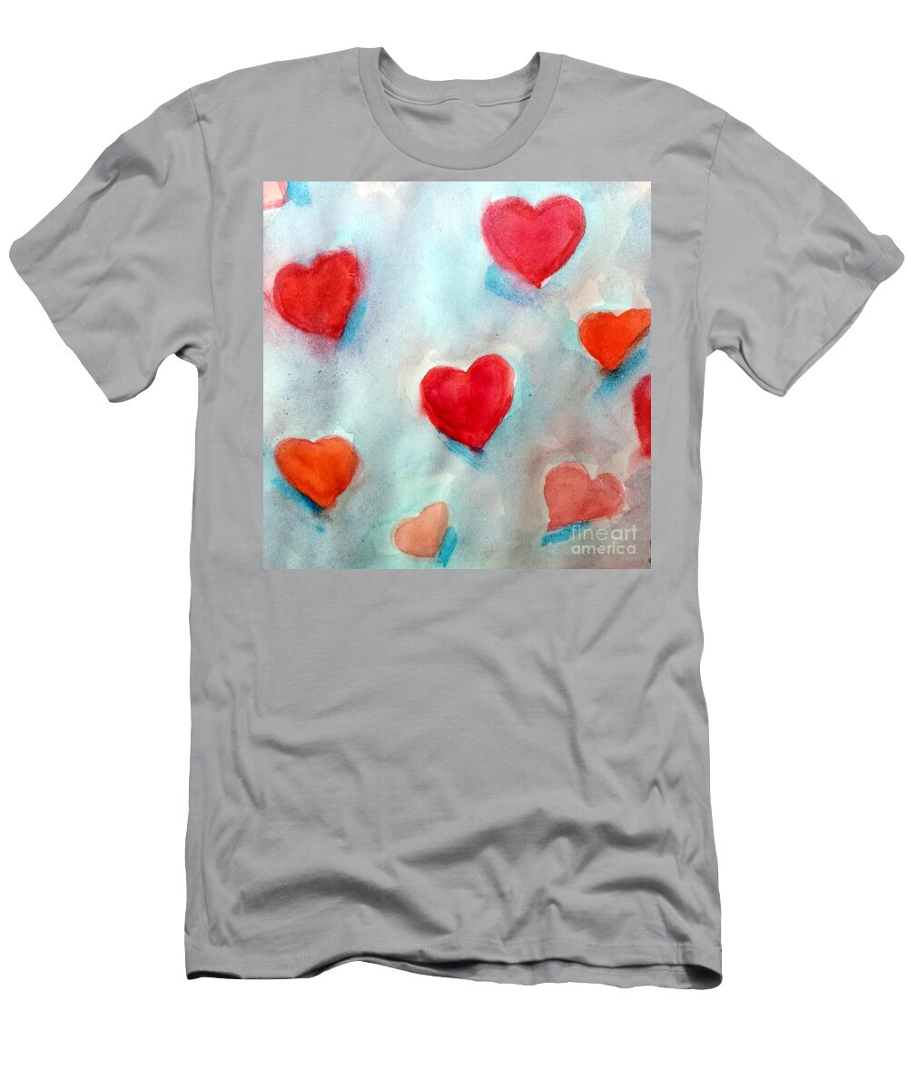 Heart T-Shirt featuring the painting You are my Heart by Vesna Antic
