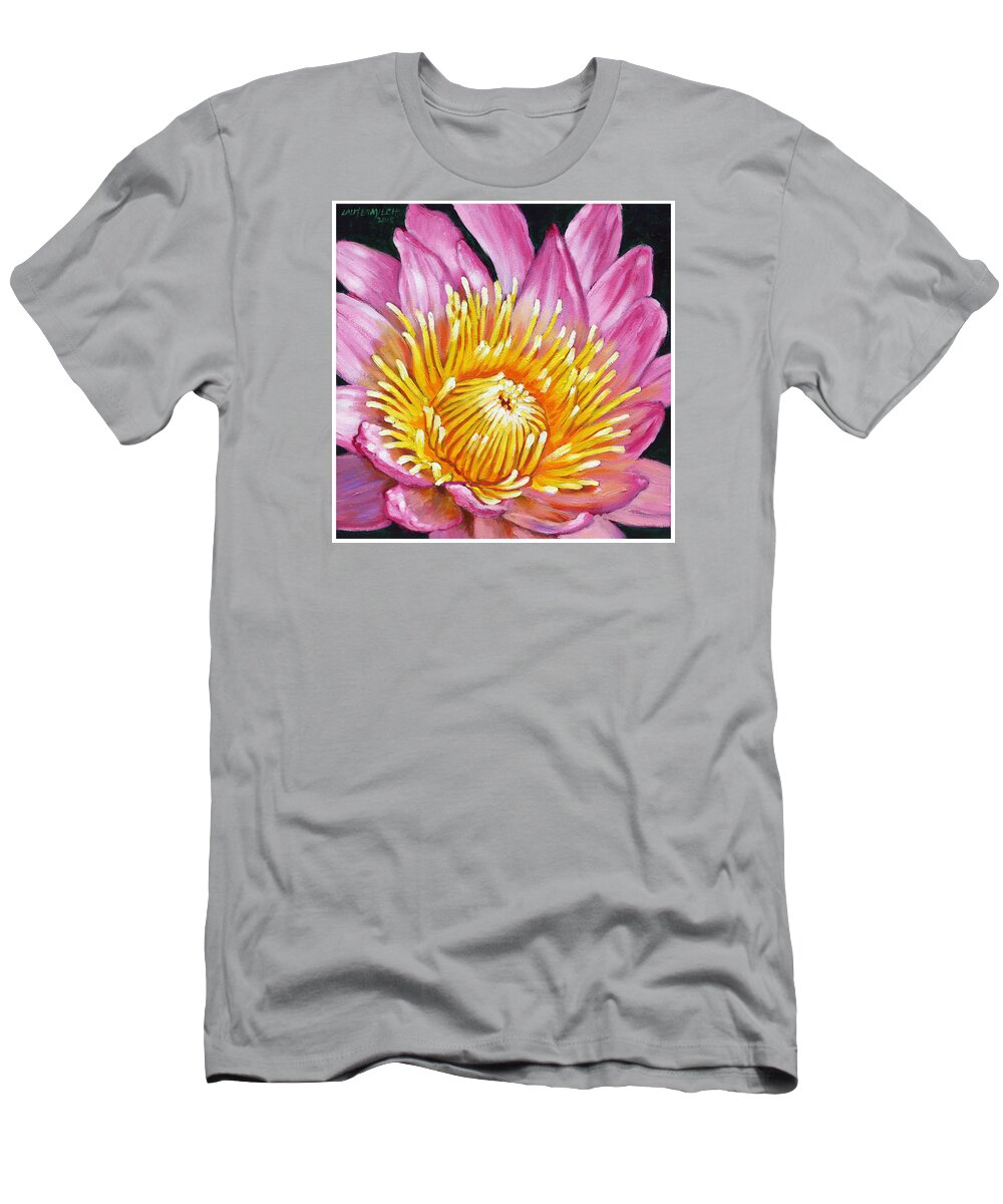 Water Lily T-Shirt featuring the painting You Are My Sunshine by John Lautermilch