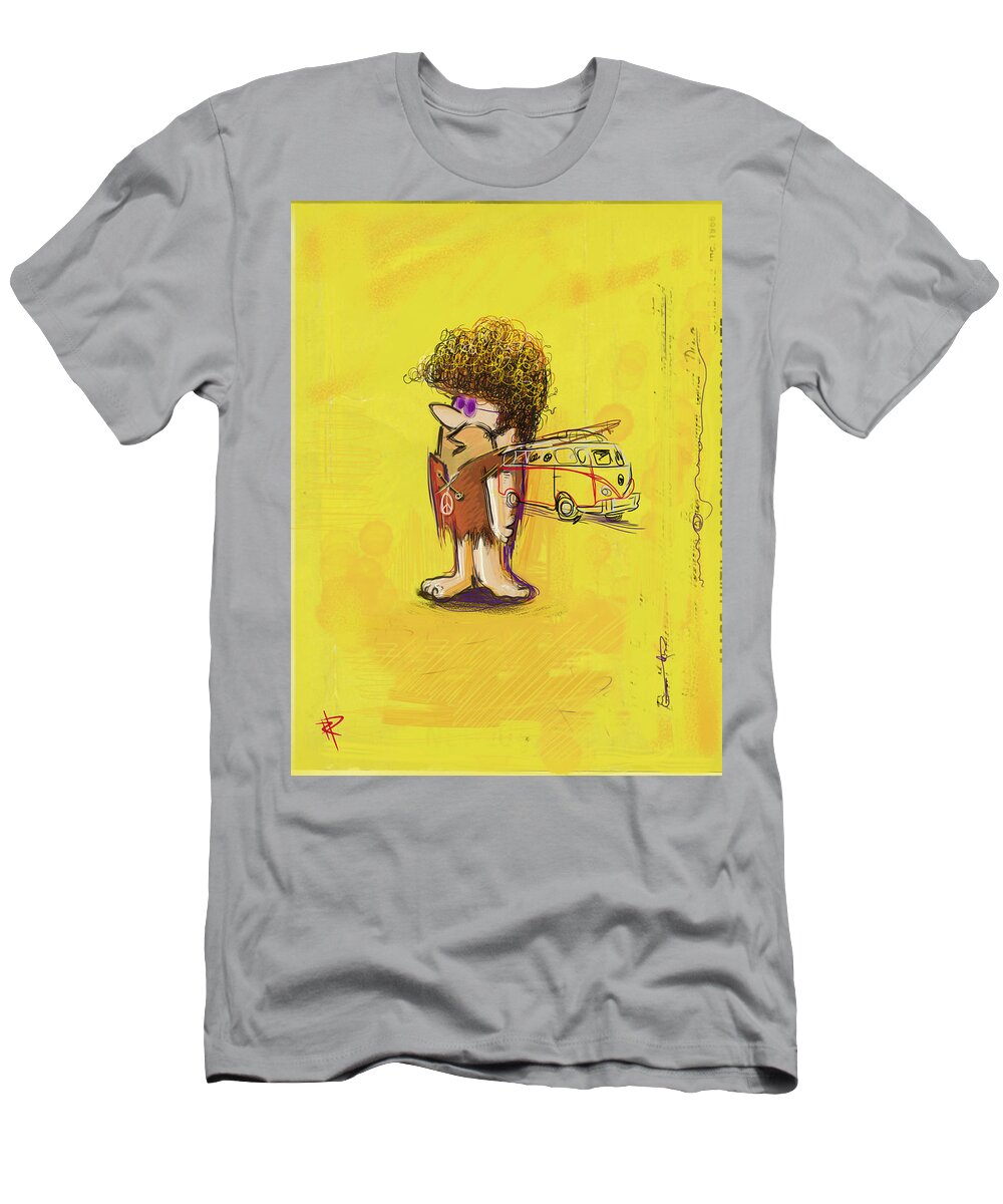 Barney Rubble T-Shirt featuring the mixed media Young Barney by Russell Pierce
