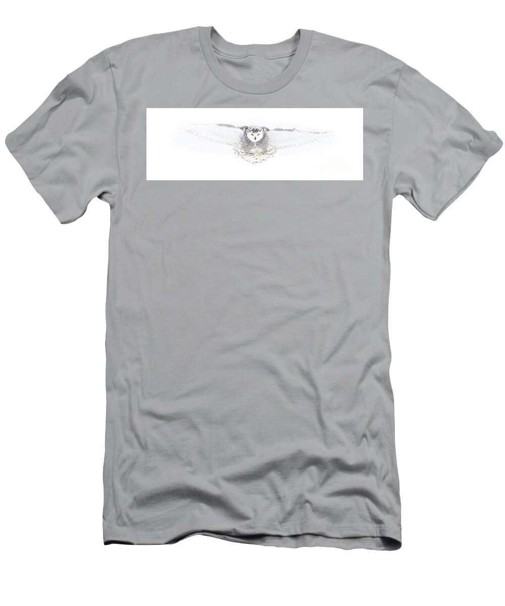 Snowy Owl T-Shirt featuring the photograph Young Snowy in Flight by Todd Bielby