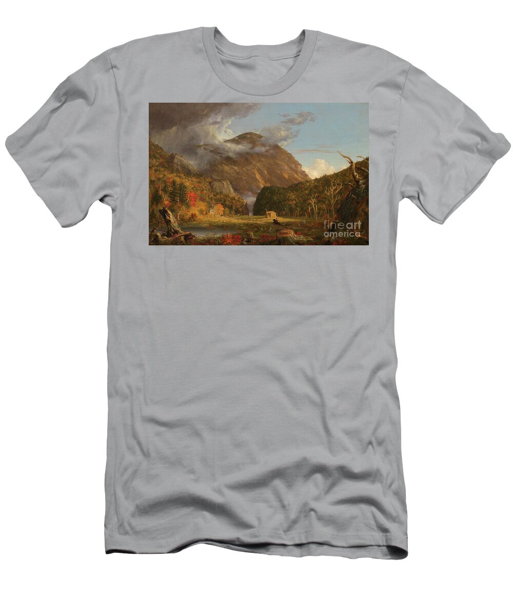 Thomas Cole T-Shirt featuring the painting A View of the Mountain Pass Called the Notch of the White Mountains Crawford Notch by Thomas Cole