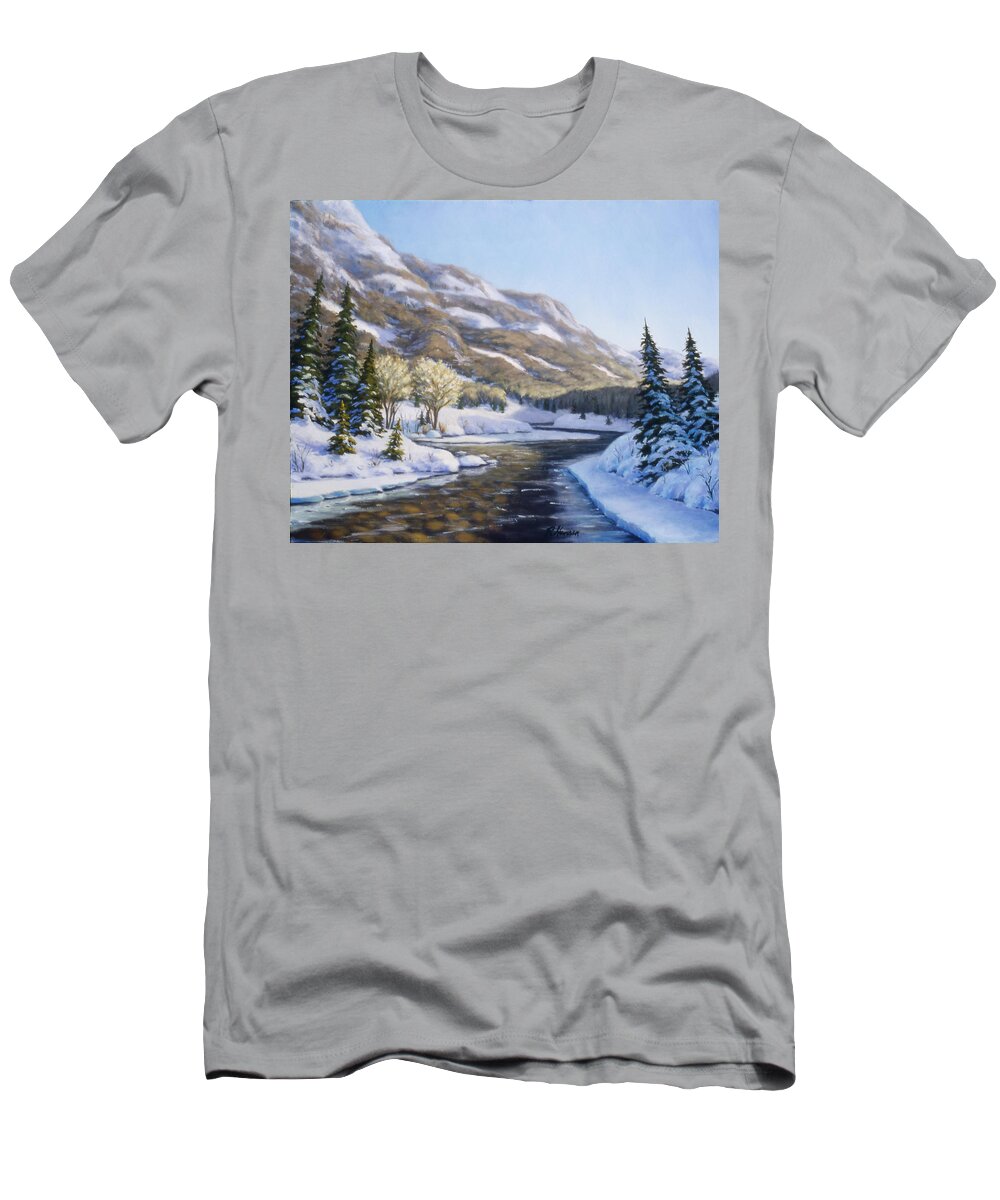 Landscape T-Shirt featuring the painting Afternoon Shadows by Rick Hansen
