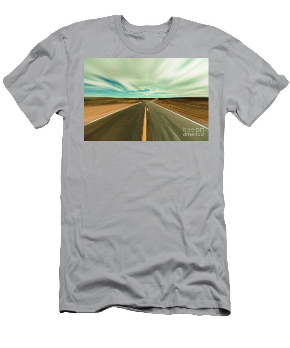 Arizona T-Shirt featuring the photograph Arizona Desert Highway #1 by Raul Rodriguez