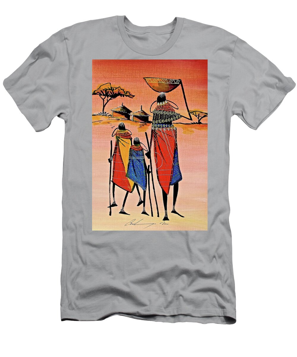 Africa T-Shirt featuring the painting B-305 #1 by Martin Bulinya