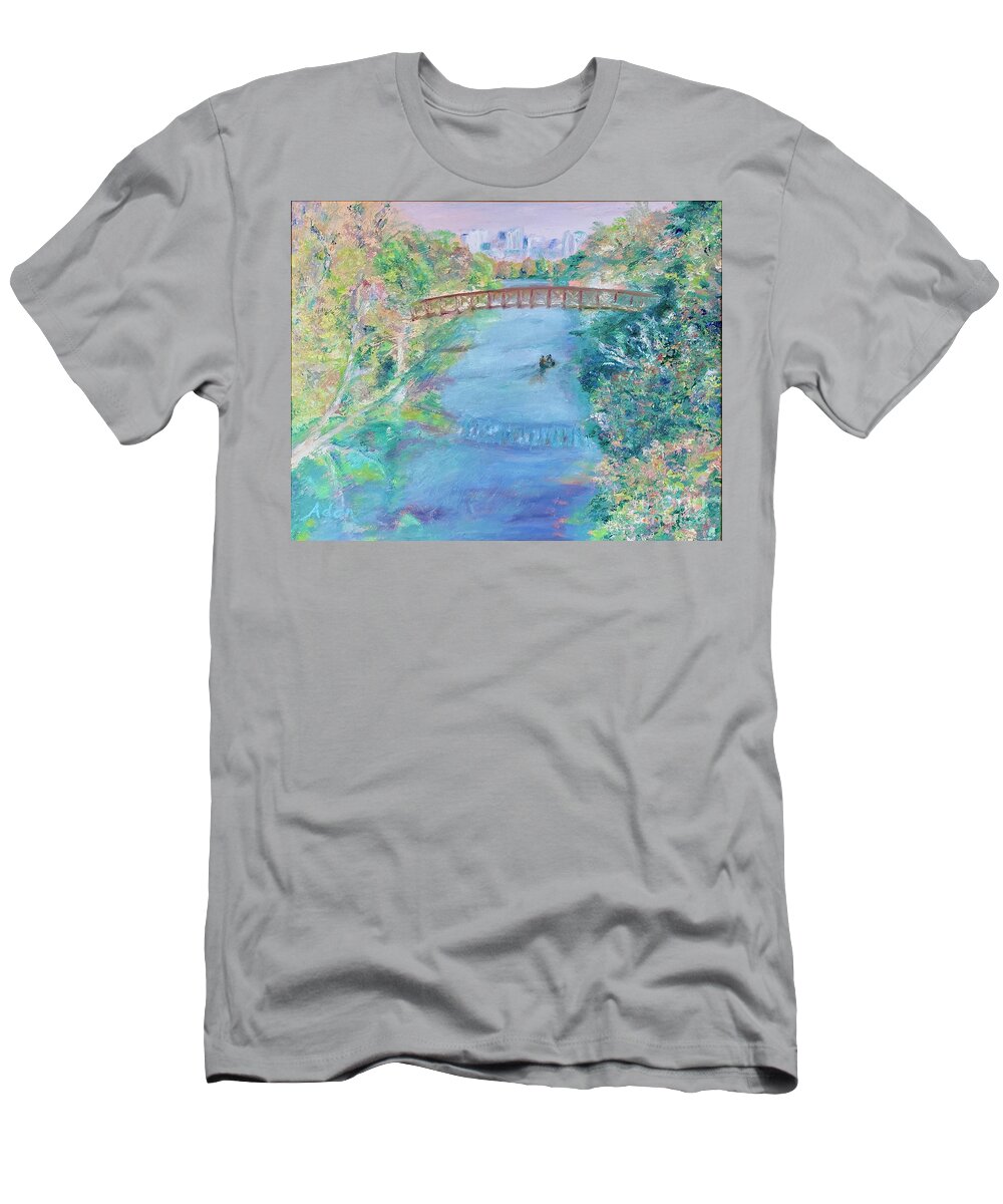 Impressionism T-Shirt featuring the painting Barton Springs Autumn Austin #1 by Felipe Adan Lerma