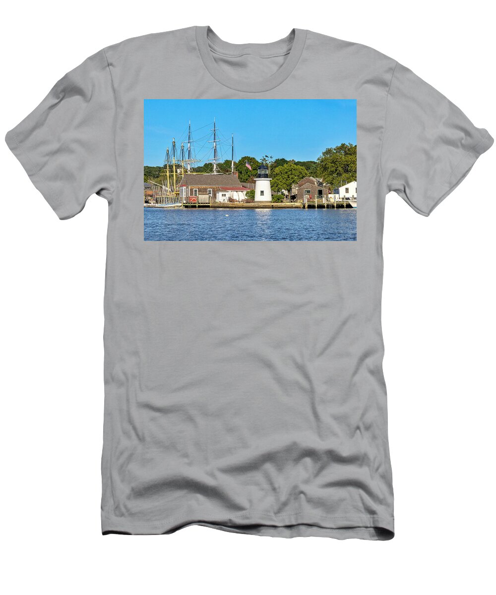 Estock T-Shirt featuring the digital art Connecticut, Mystic, Mystic Seaport Museum. #1 by Claudia Uripos