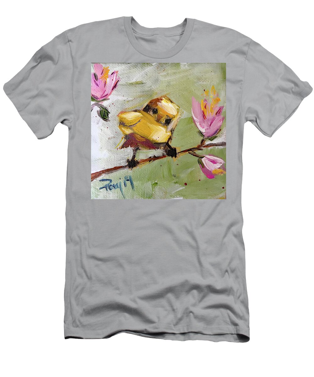 Bird T-Shirt featuring the painting Hey Cutie by Roxy Rich