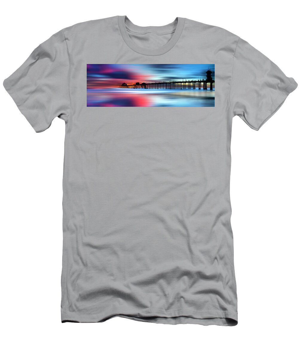 Ocean Pier T-Shirt featuring the photograph Huntington Pastels #2 by Sean Davey