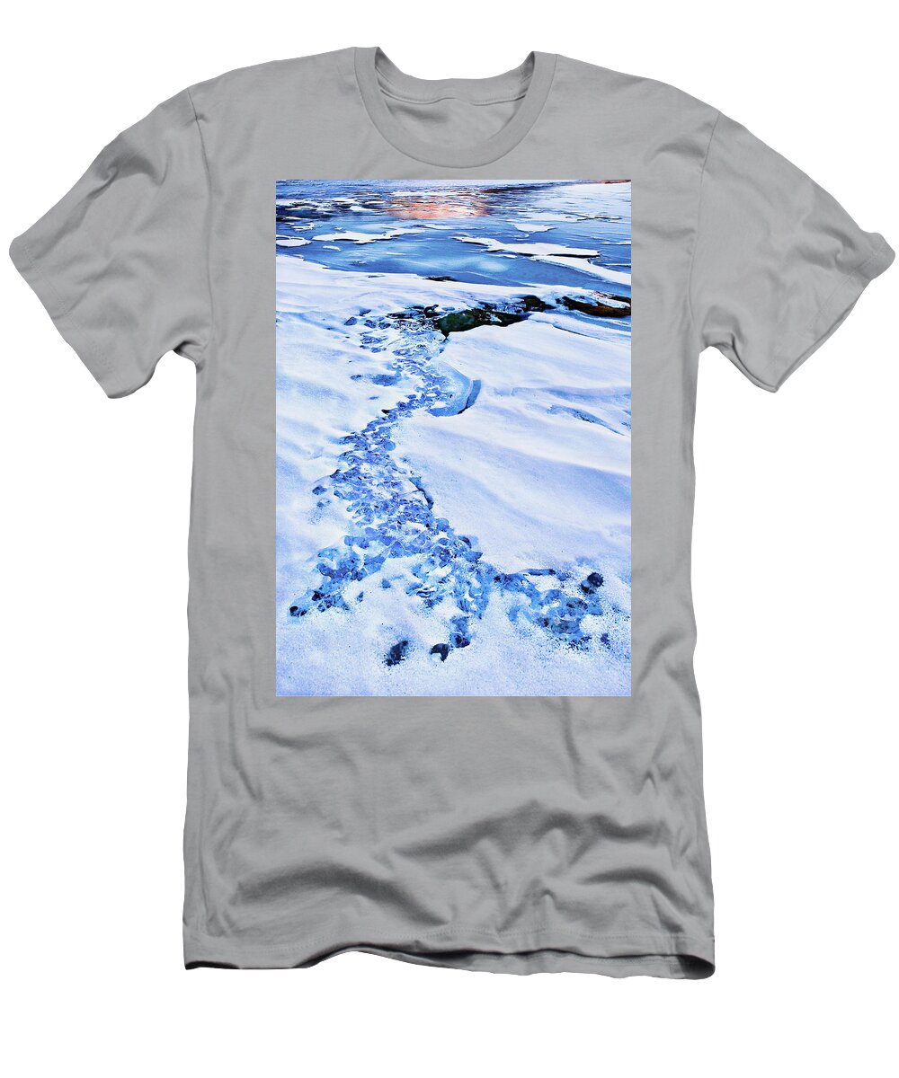 Mt. Hood T-Shirt featuring the photograph Ice Cube Creek #1 by John Christopher