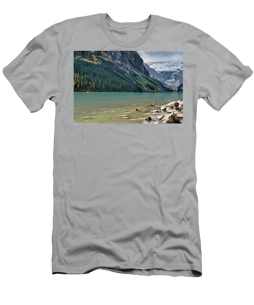 Alberta T-Shirt featuring the photograph Lake Louise #1 by Nick Mares