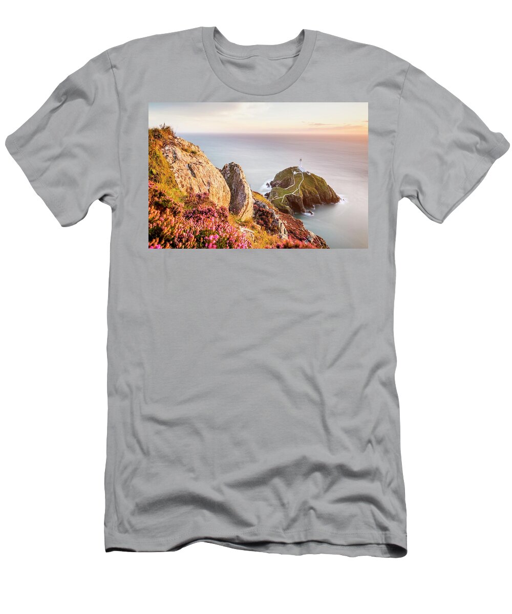 Estock T-Shirt featuring the digital art Lighthouse On Cliff #1 by Sebastian Wasek