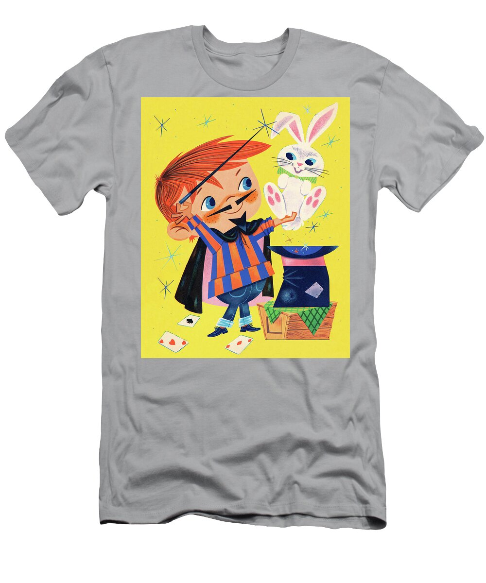 Accessories T-Shirt featuring the drawing Magician and Rabbit #1 by CSA Images