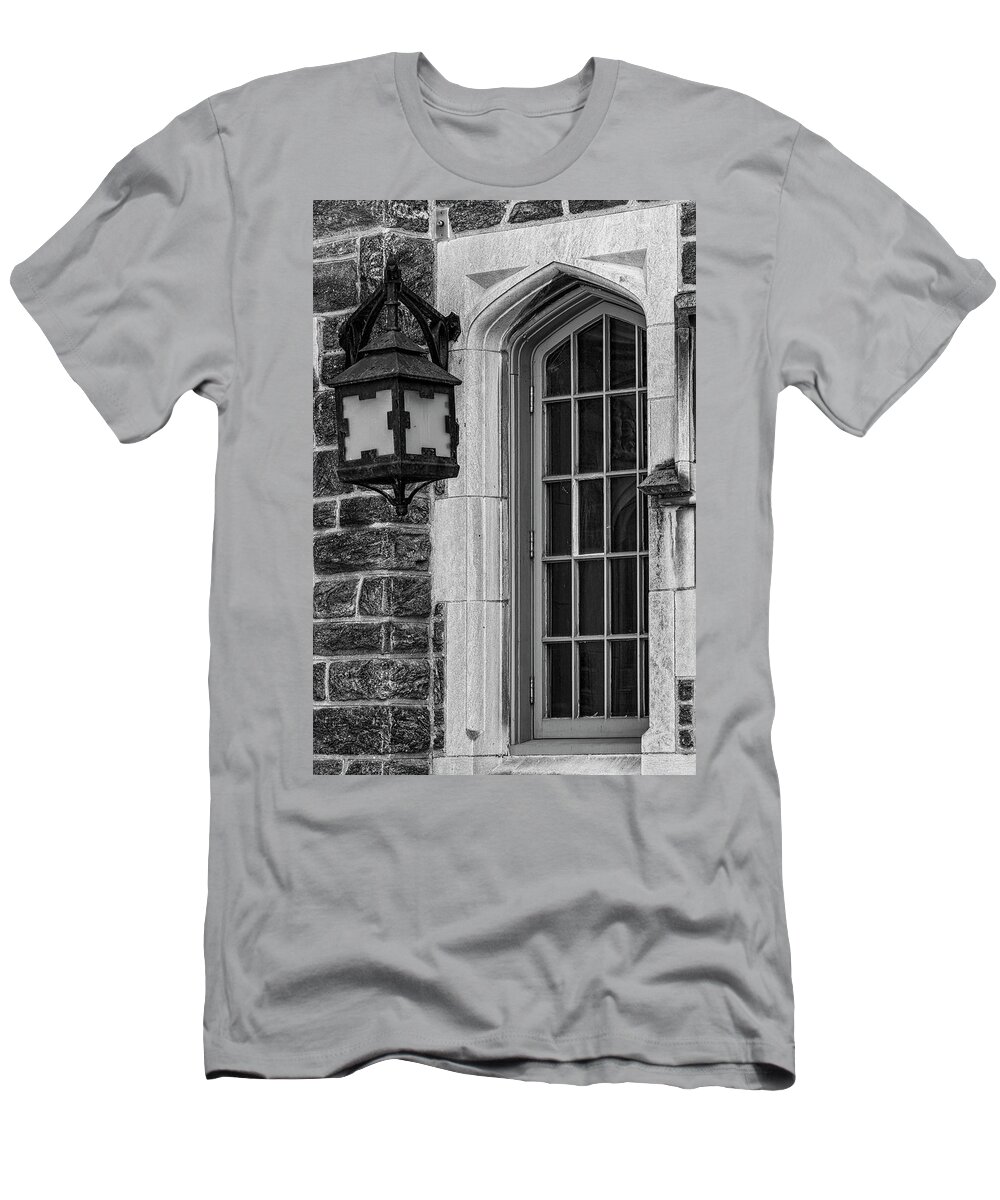 Princeton T-Shirt featuring the photograph Princeton University Window and Lamp #1 by Susan Candelario