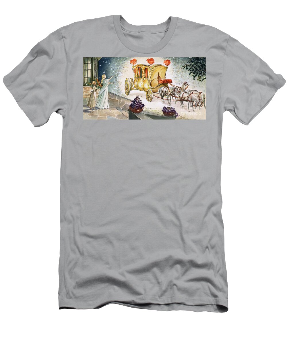 Carriage T-Shirt featuring the painting The Story Of Cinderella by Nadir Quinto