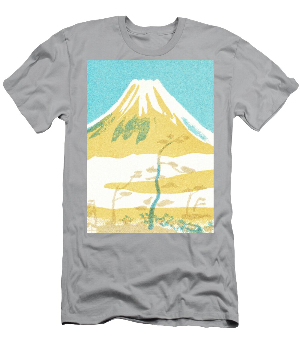 Altitude T-Shirt featuring the drawing Volcano #1 by CSA Images