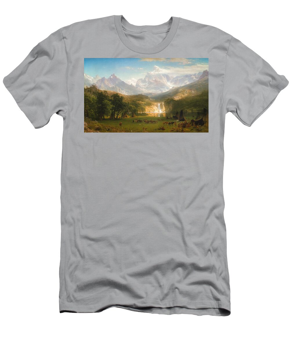 West T-Shirt featuring the painting The Rocky Mountains, Lander's Peak #17 by Albert Bierstadt