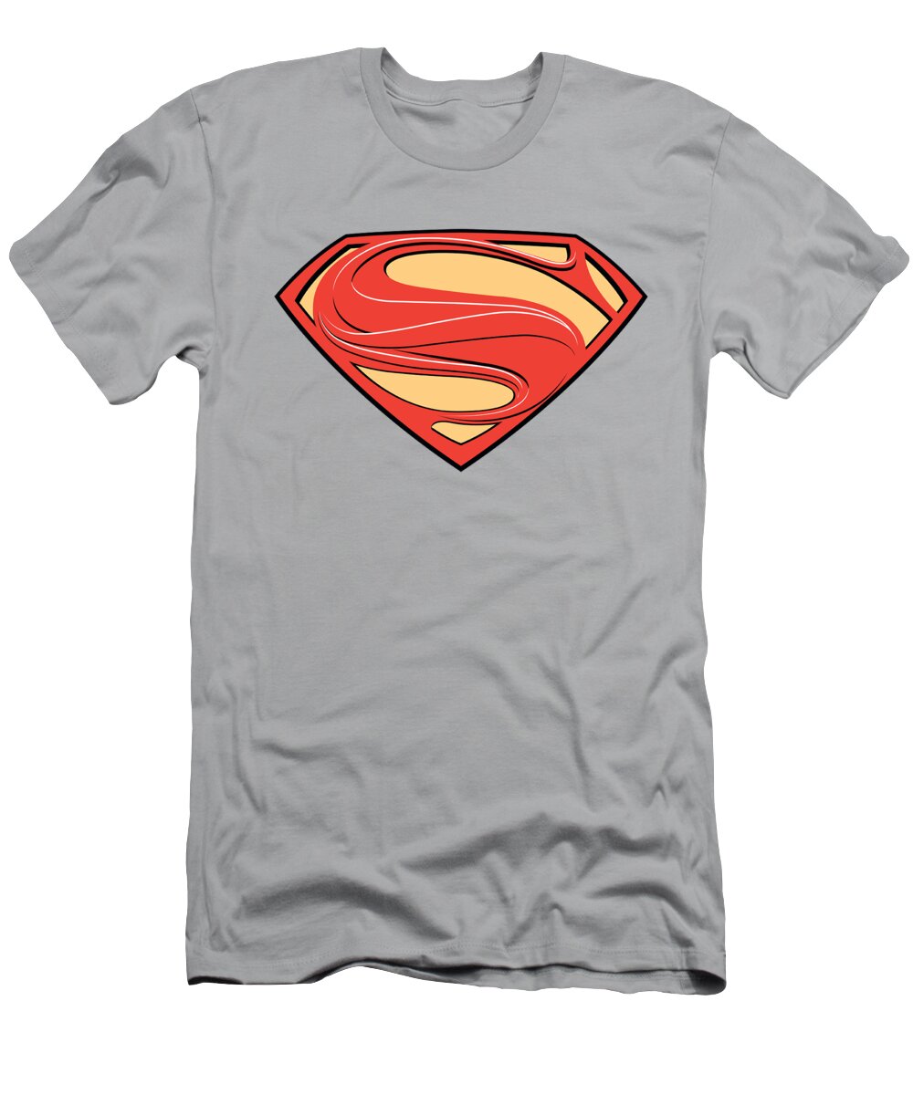 Man Of Steel T-Shirt featuring the digital art Man Of Steel - New Solid Shield by Brand A