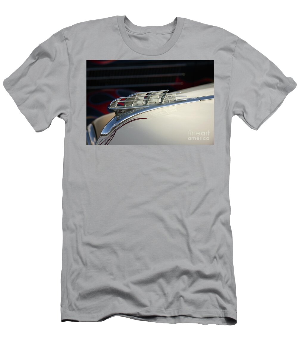1950 Plymouth Hood Ornament T-Shirt featuring the photograph 1950 Plymouth by Terri Brewster