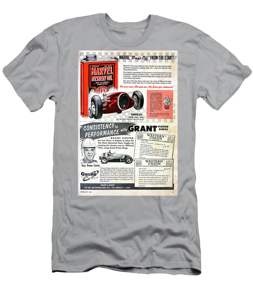 Marvel Mystery Oil T-Shirt featuring the photograph 1953 Marvel Mystery Oil add by David Lee Thompson
