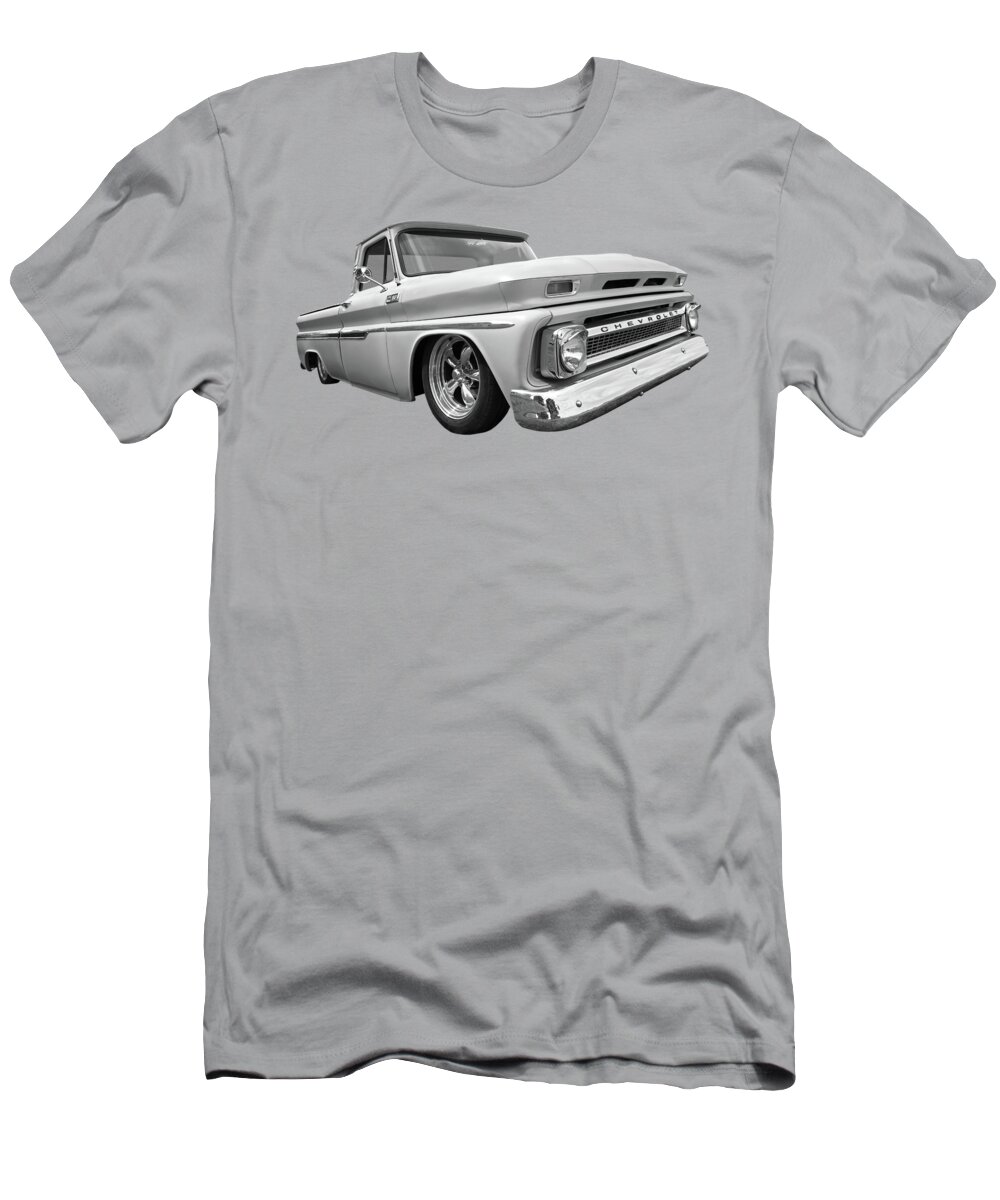 Chevrolet Truck T-Shirt featuring the photograph 1965 Chevy C10 Truck in black And White by Gill Billington