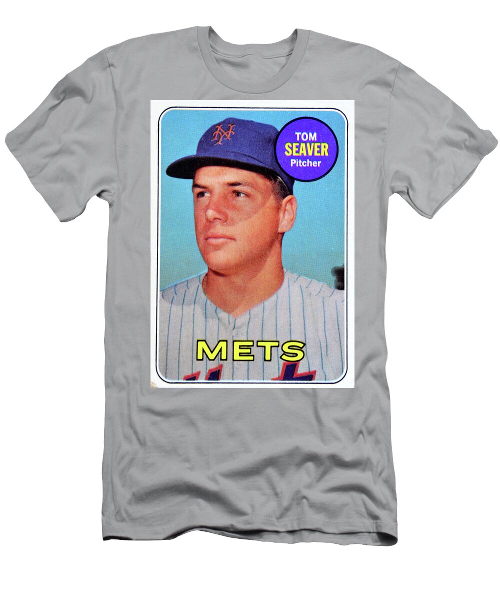 Tom Seaver T-Shirt featuring the photograph 1969 Tom Seaver Topps card by David Lee Thompson