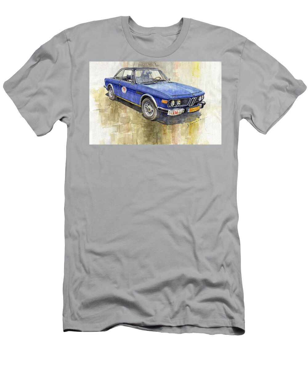 Shevchukart T-Shirt featuring the photograph 1972 BMW 3.0 CSI Coupe by Yuriy Shevchuk