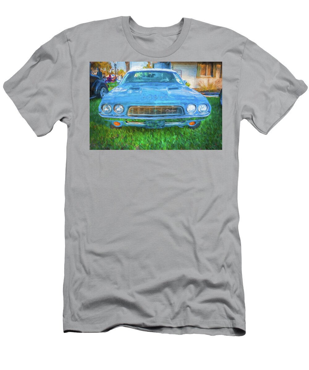 1972 Plymouth T-Shirt featuring the photograph 1972 Dodge 340 Challenger 201  by Rich Franco