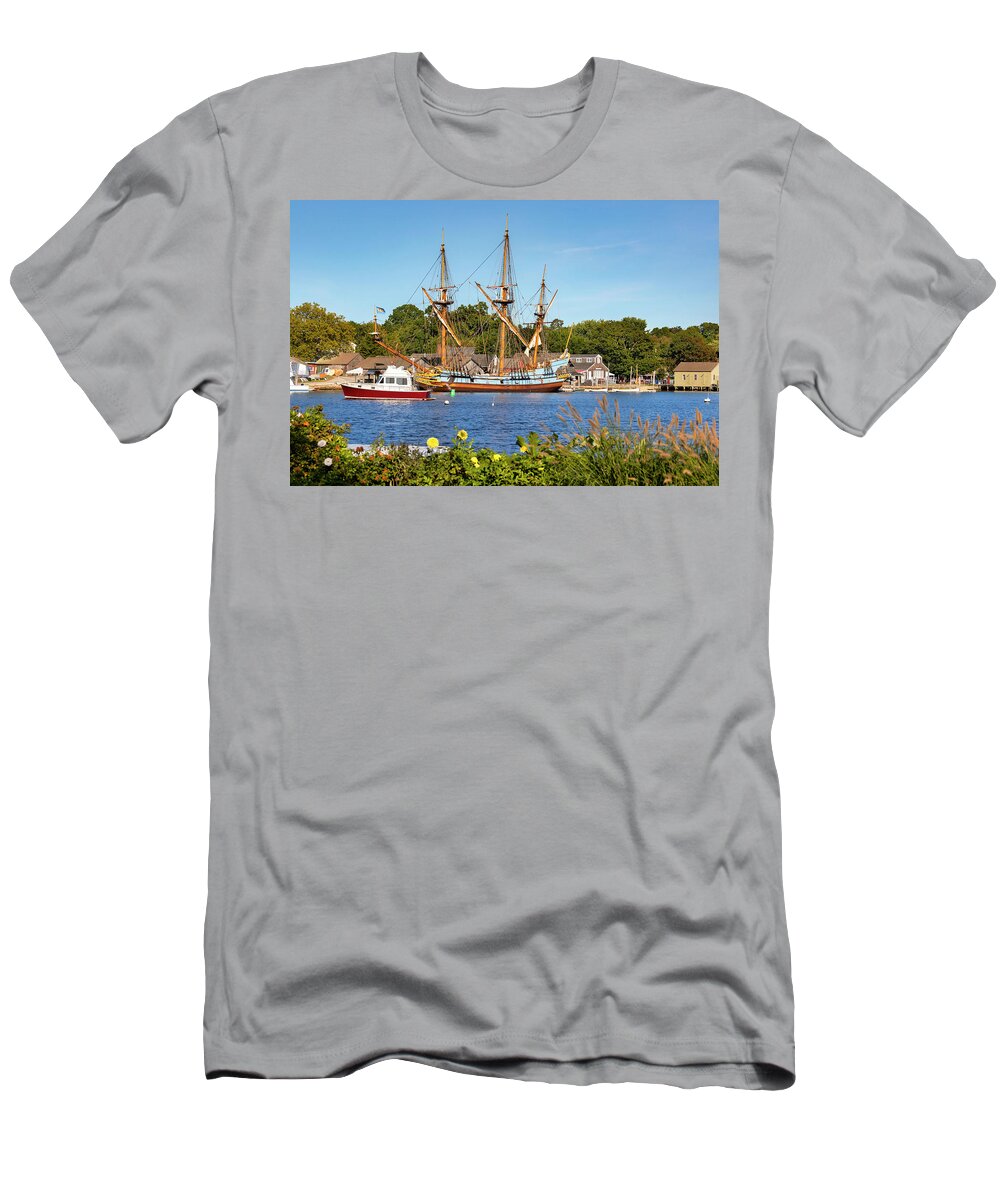 Estock T-Shirt featuring the digital art Connecticut, Mystic, Mystic Seaport Museum. #2 by Claudia Uripos