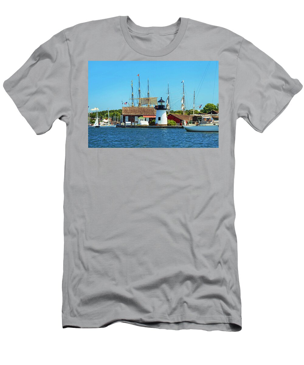 Estock T-Shirt featuring the digital art Mystic Seaport Connecticut #2 by Claudia Uripos