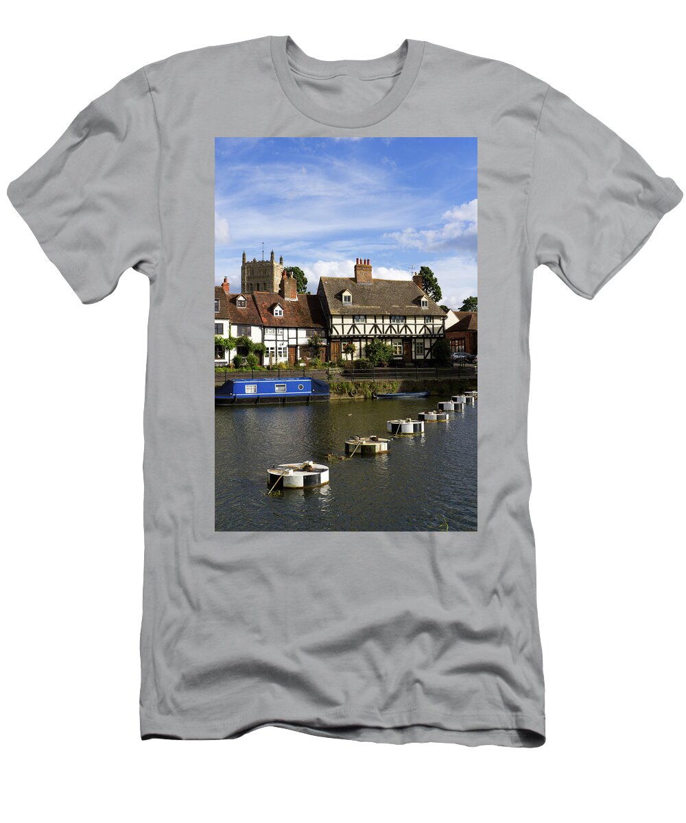 Areas T-Shirt featuring the photograph Picturesque Gloucestershire - Tewkesbury #2 by Seeables Visual Arts