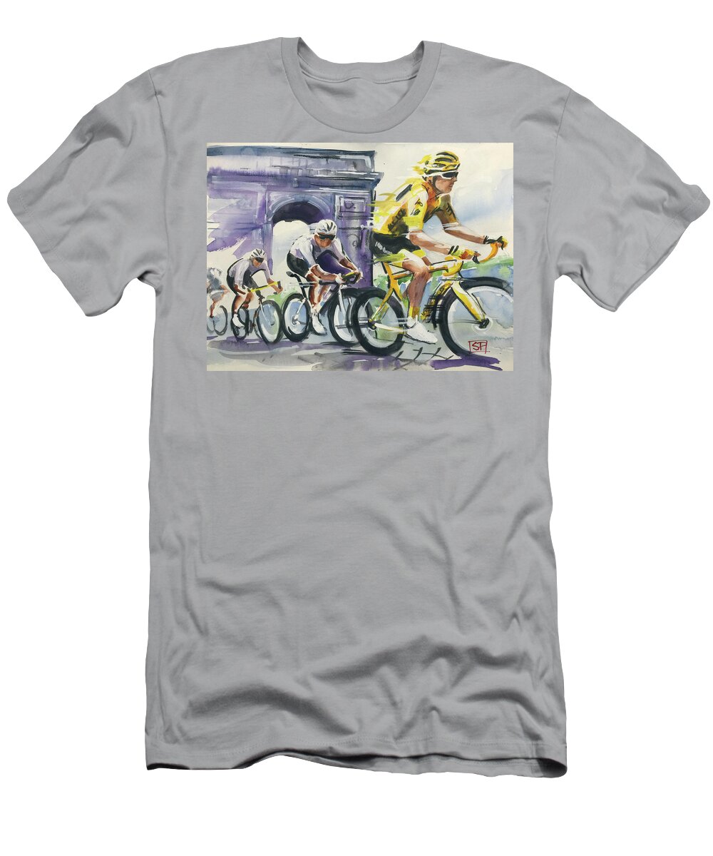 Letour T-Shirt featuring the painting 21 Gerant Thomas Winner Stage 21 2018 by Shirley Peters