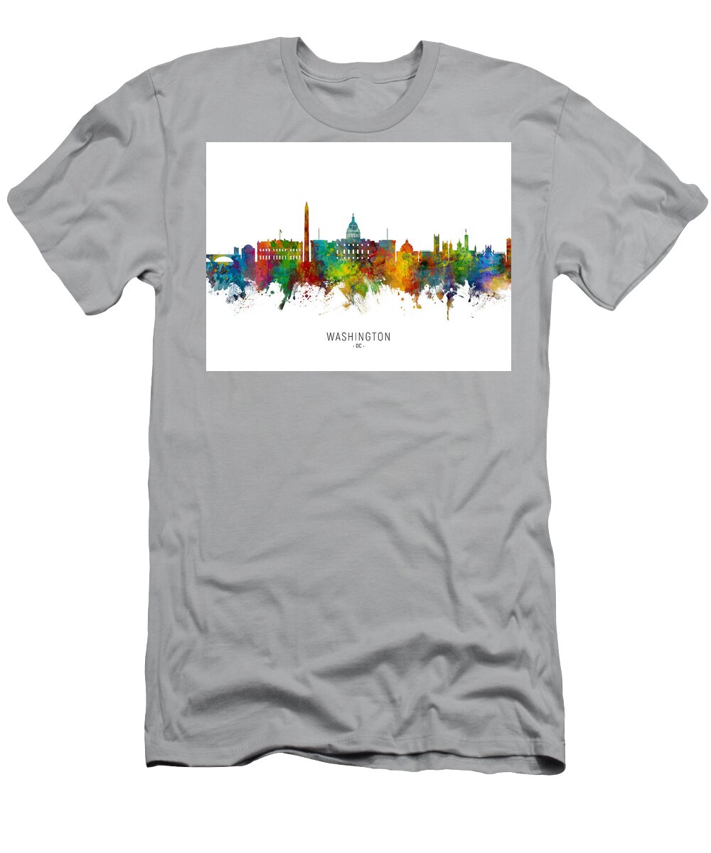 Washington T-Shirt featuring the digital art Washington DC Skyline #23 by Michael Tompsett