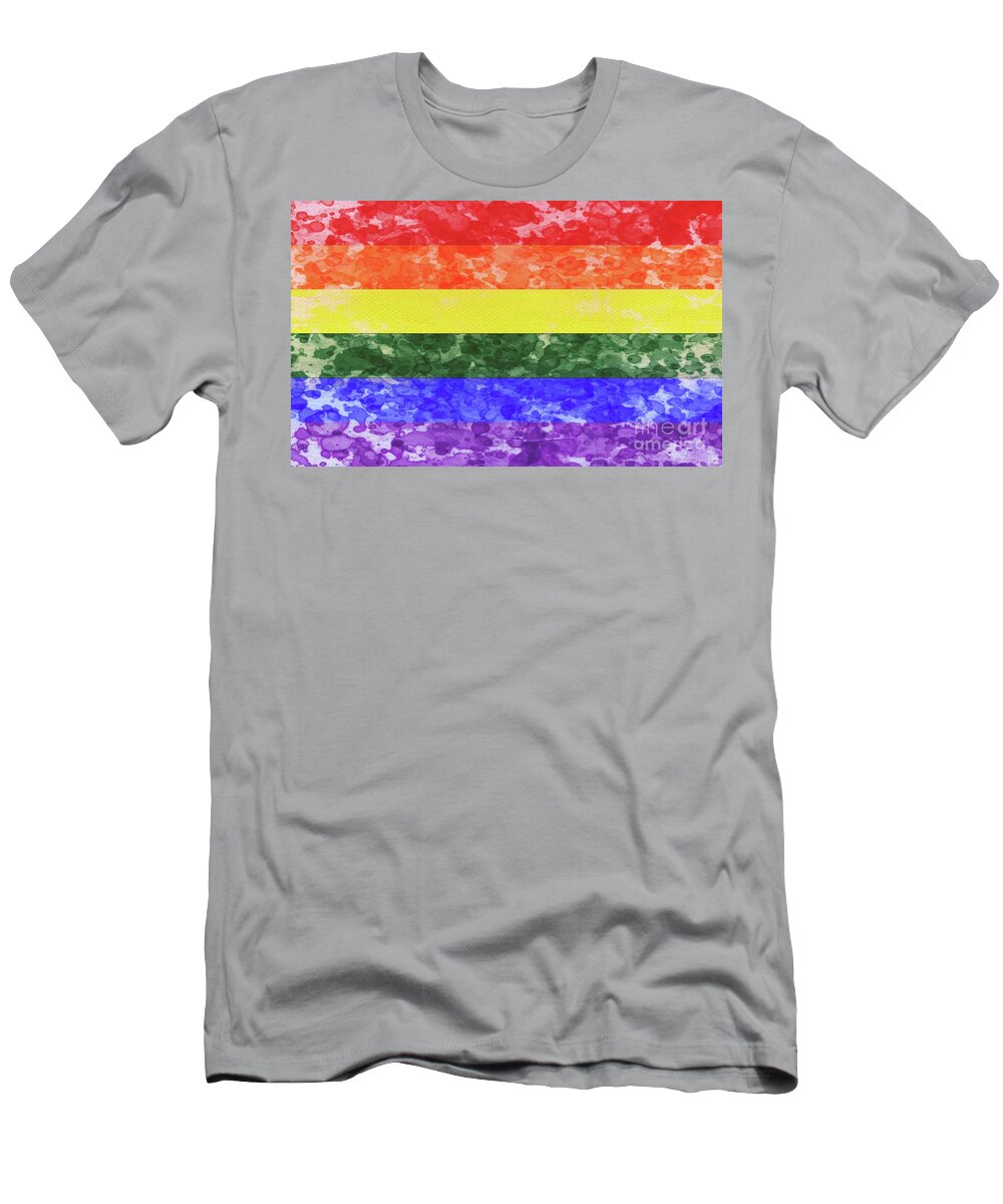 Rainbow T-Shirt featuring the digital art Rainbow Pride #3 by Esoterica Art Agency