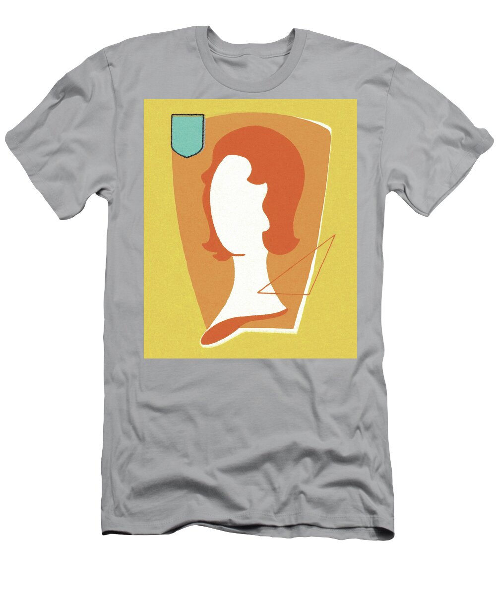 Adult T-Shirt featuring the drawing Portrait of a Woman #30 by CSA Images