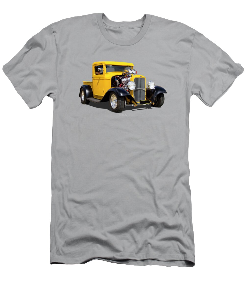 Pickup T-Shirt featuring the photograph 32 Hotrod Pickup by Keith Hawley