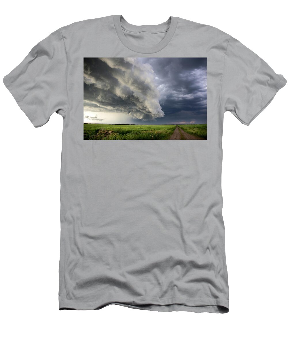 Storm T-Shirt featuring the photograph Prairie Storm Clouds Canada #38 by Mark Duffy