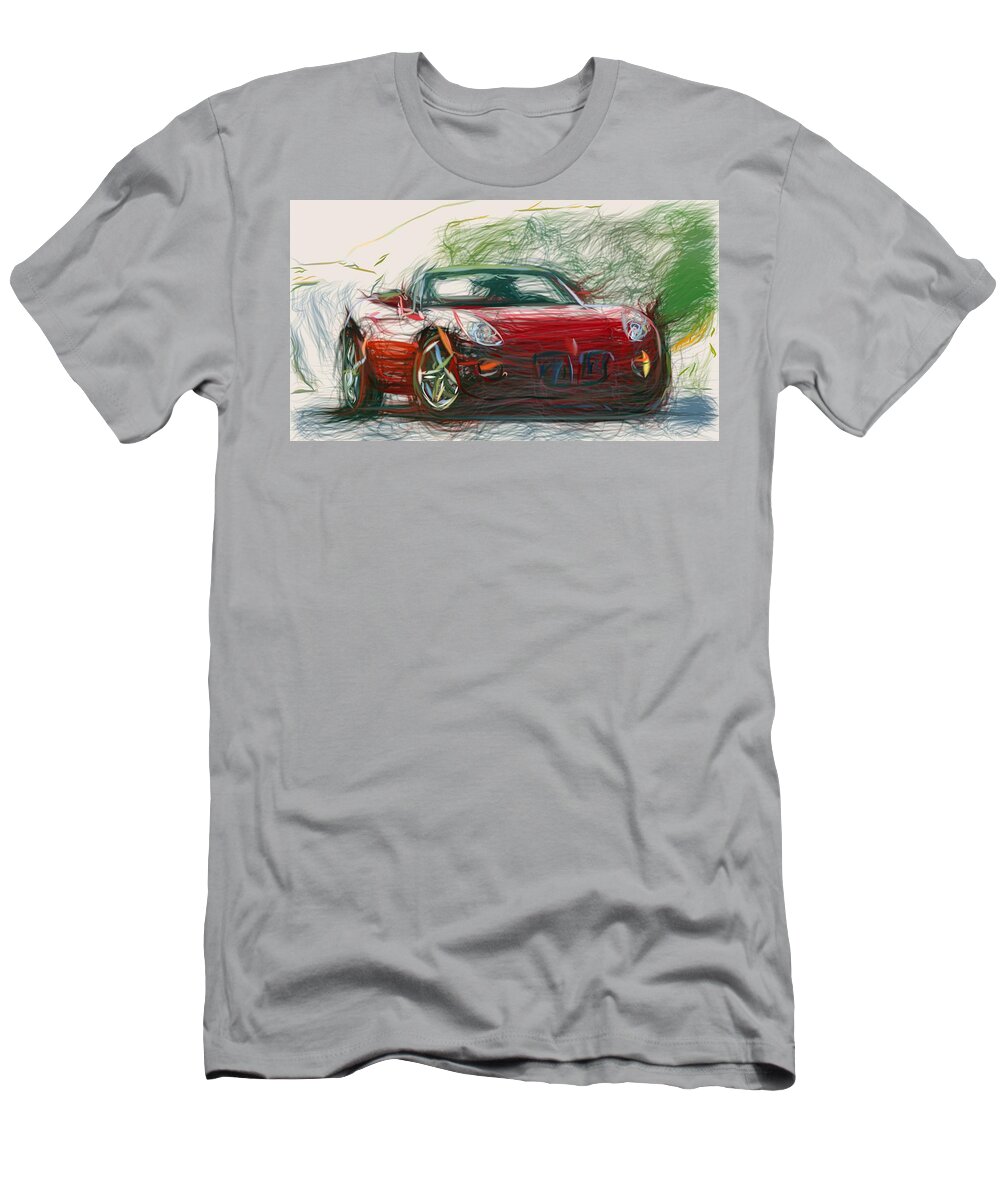 Pontiac T-Shirt featuring the digital art Pontiac Solstice Draw #4 by CarsToon Concept