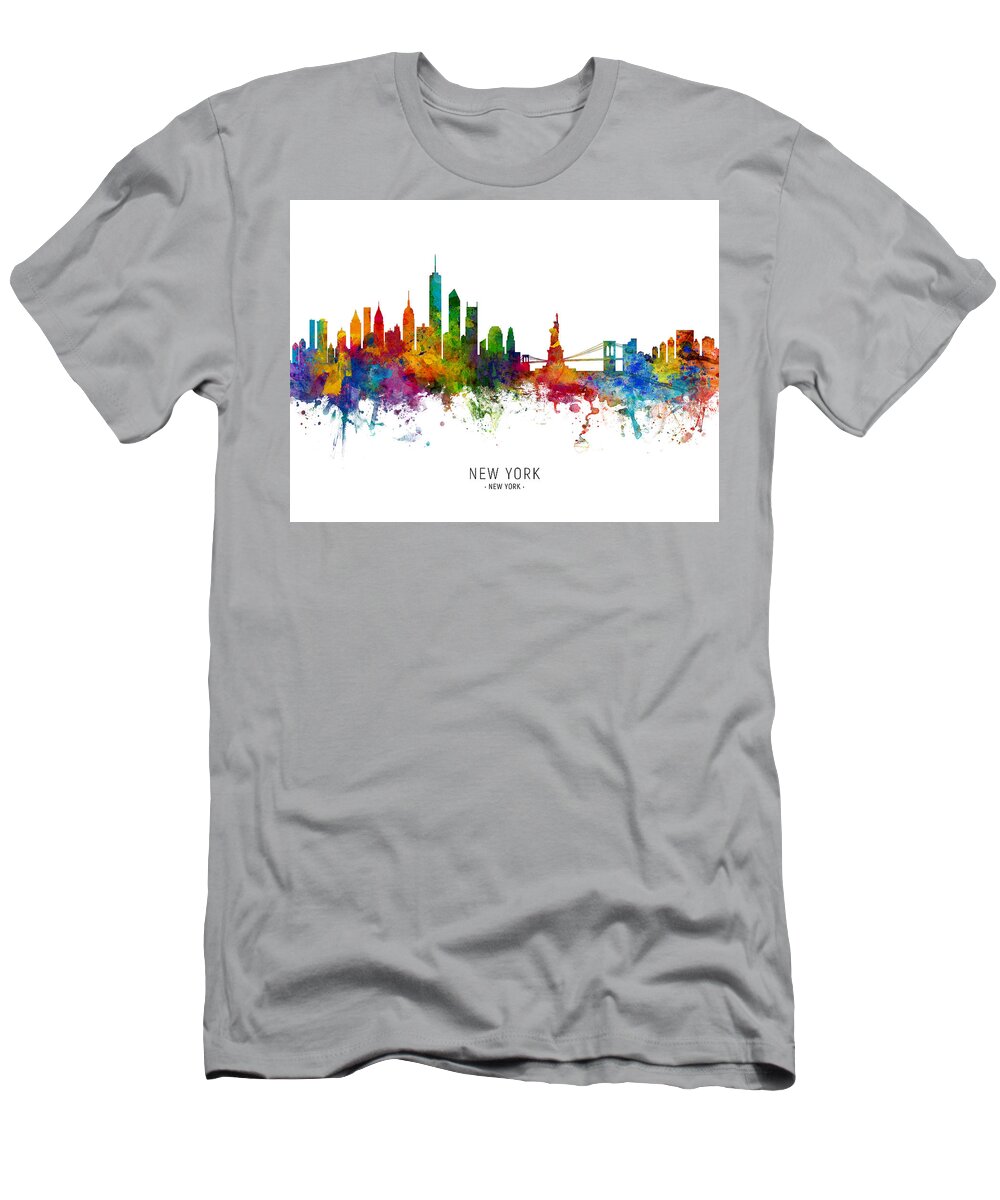 New York T-Shirt featuring the photograph New York Skyline #44 by Michael Tompsett