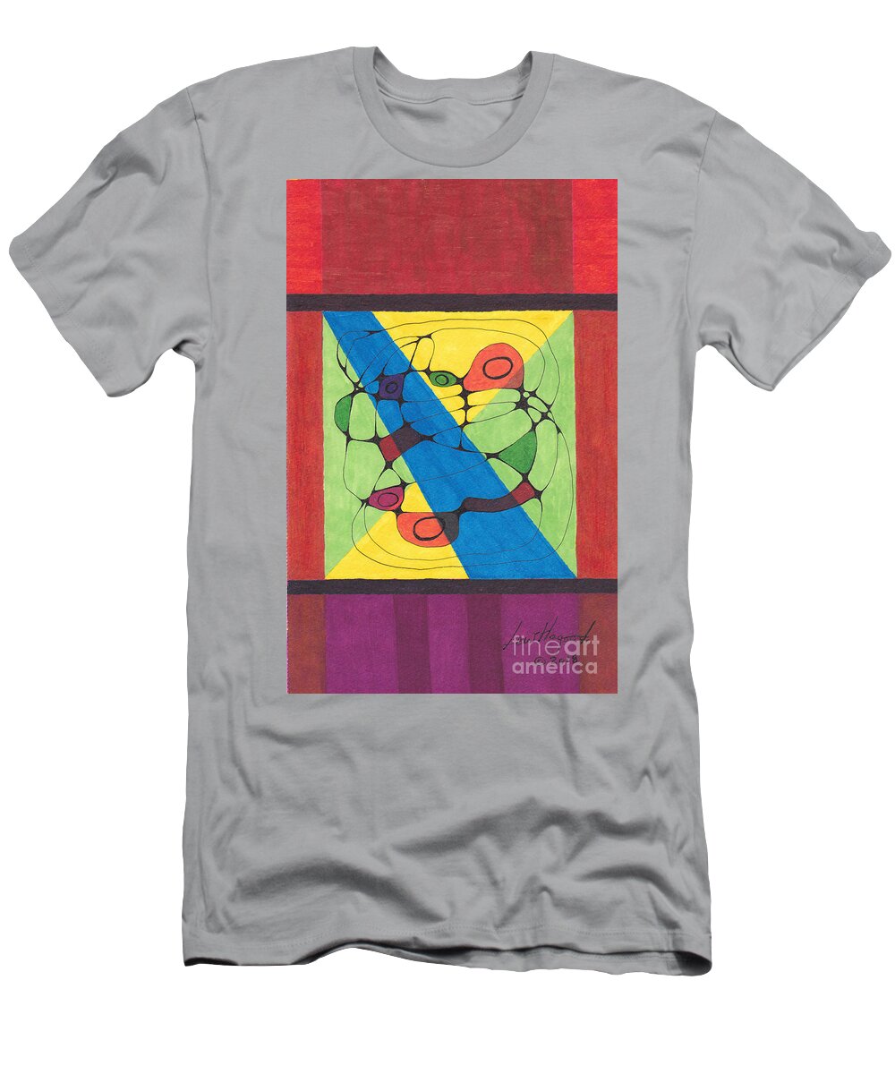 Lew Hagood T-Shirt featuring the mixed media 46.AB.1 Abstract by Lew Hagood