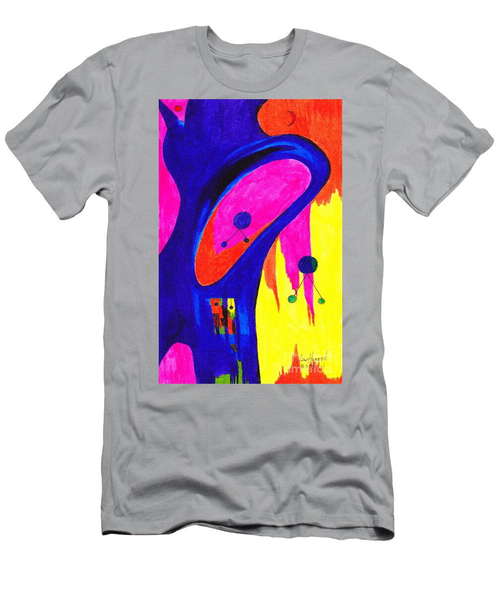 Lew Hagood T-Shirt featuring the mixed media 46.AB.8 Abstract by Lew Hagood
