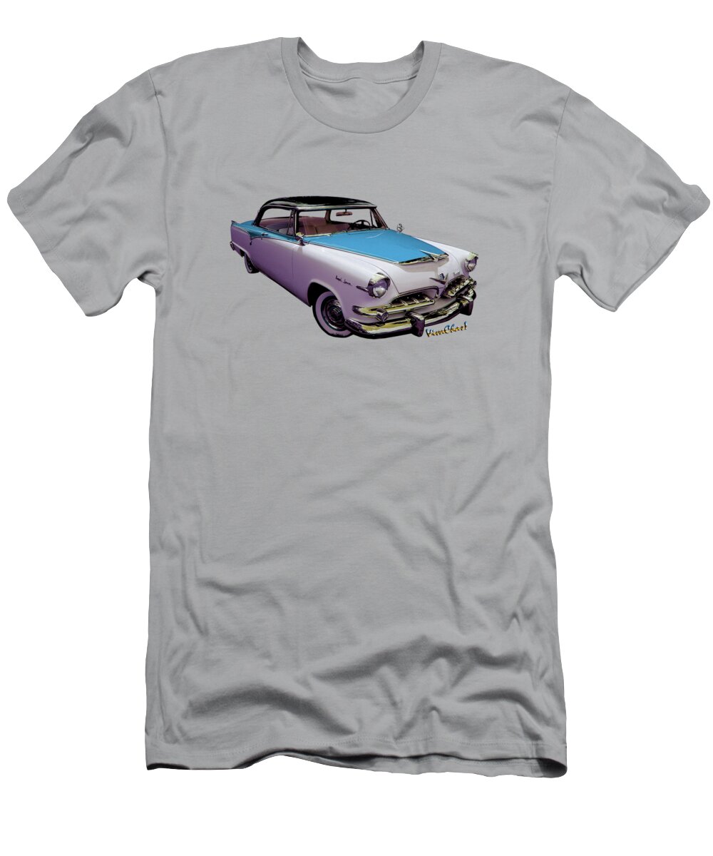 1955 T-Shirt featuring the digital art 55 Dodge Hemi Hardtop Ahead of the Pack-mobile by Chas Sinklier