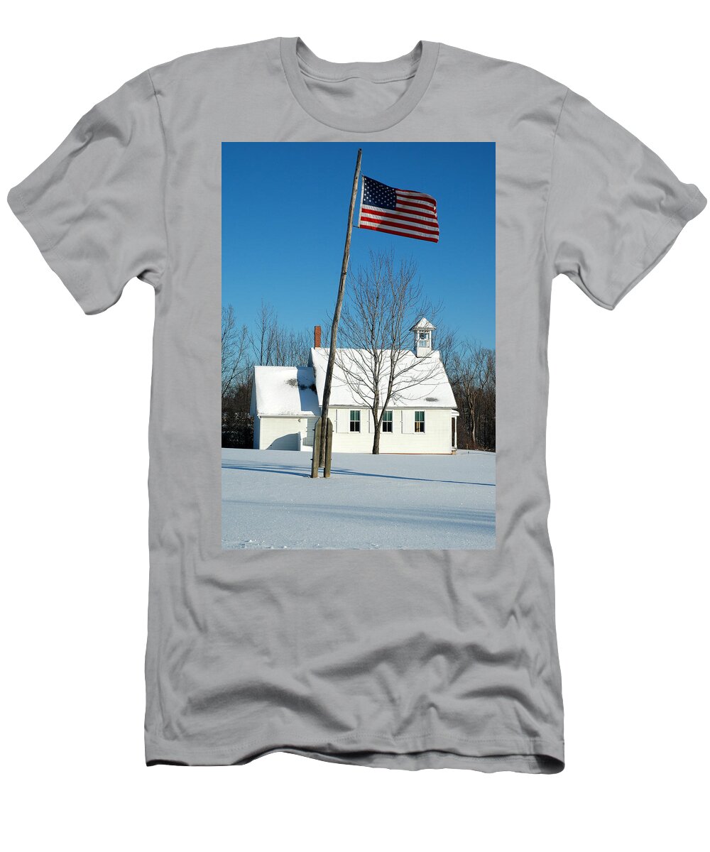  T-Shirt featuring the photograph A Country Schoolhouse by Rein Nomm