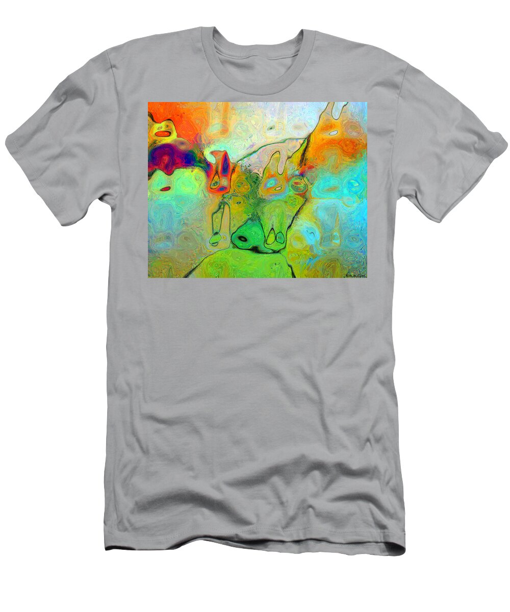  T-Shirt featuring the digital art A Message for Miro by Rein Nomm