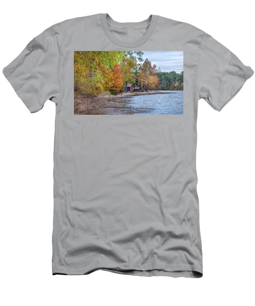 Autumn T-Shirt featuring the photograph A Peaceful Place On An Autumn Day by James Woody