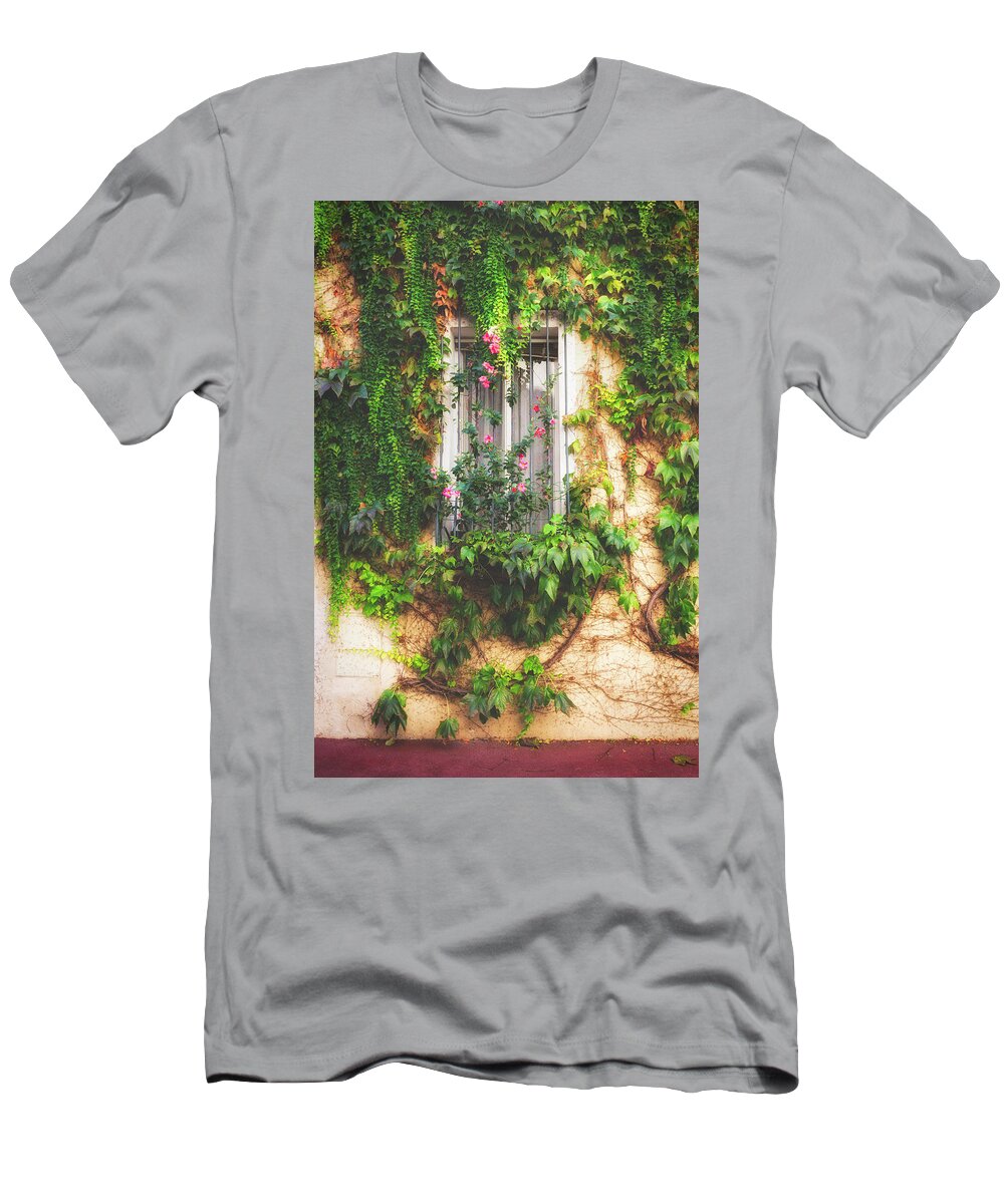 Window T-Shirt featuring the photograph A Window in Le Suquet Cannes by Lauri Novak